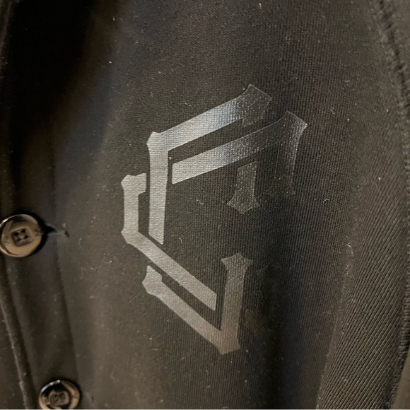 Crooks & Castles Collegiate Varsity Jacket, buttondown, pockets, Black, sz S/P - Picture 6 of 12